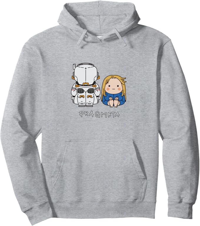 PRAGMATA Gray Hoodie - Hugh & Diana Sitting