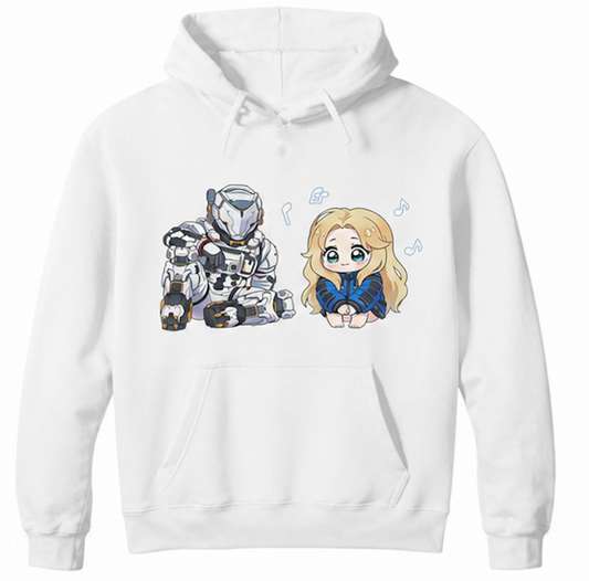 PRAGMATA White Hoodie – Hugh & Diana Sitting Singing