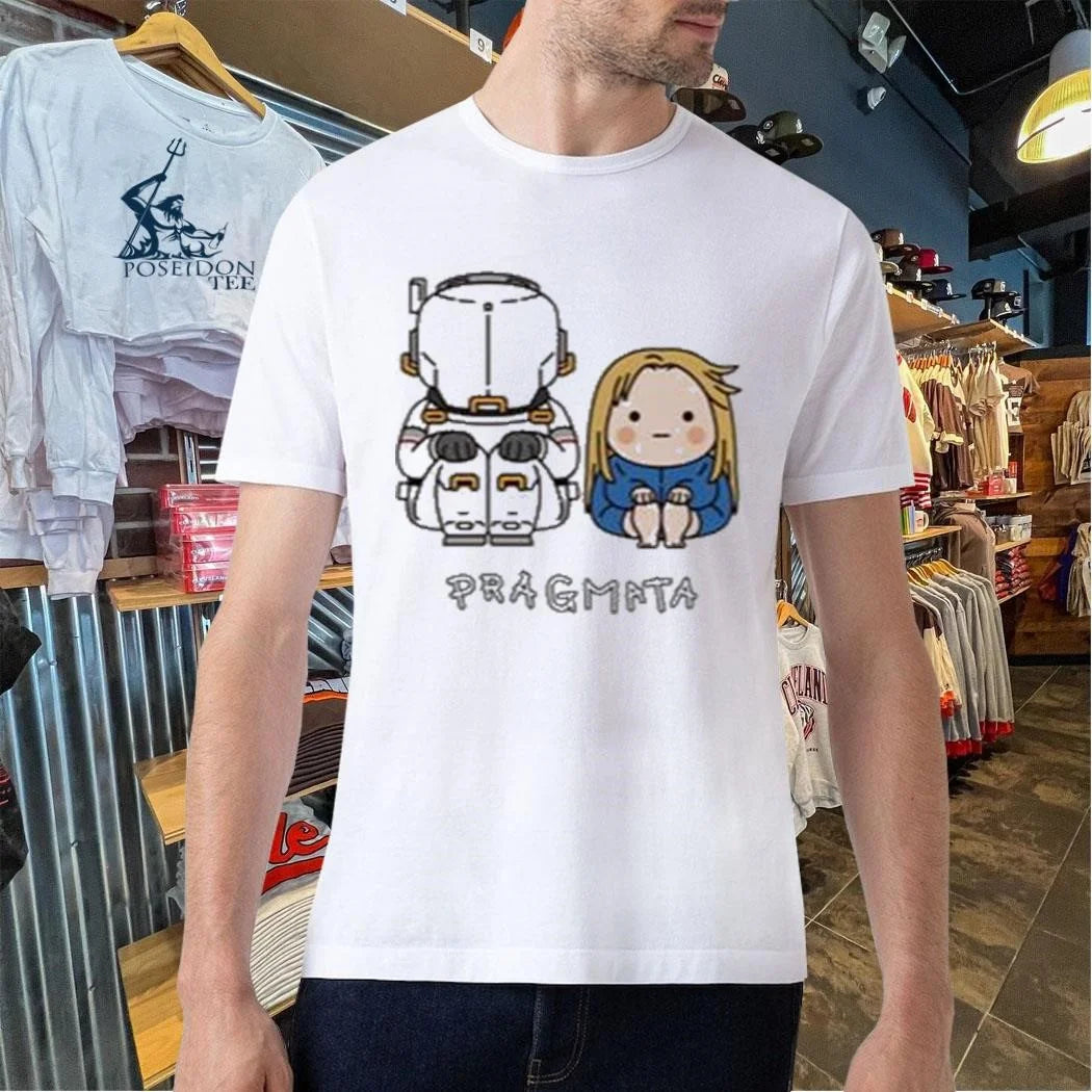 PRAGMATA White T-Shirt - Hugh & Diana Sitting